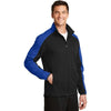 Port Authority Men's Deep Black/True Royal Active Colorblock Soft Shell Jacket