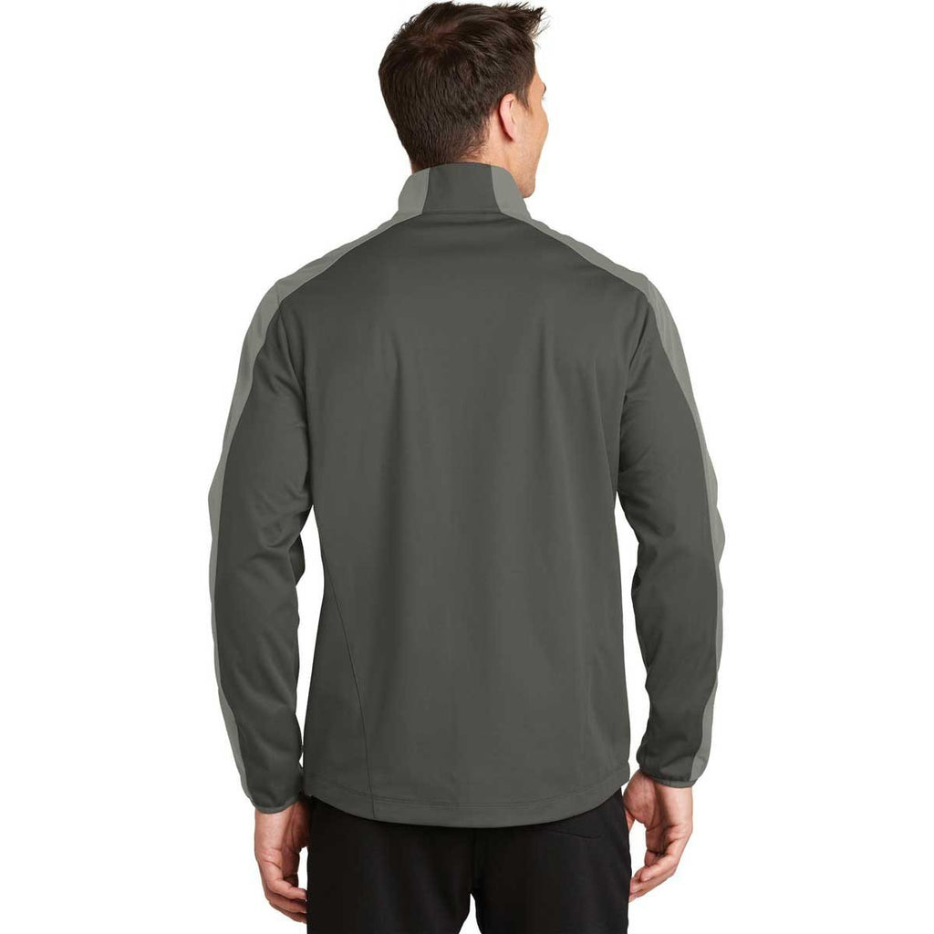 Port Authority Men's Grey Steel/Rogue Grey Active Colorblock Soft Shell Jacket