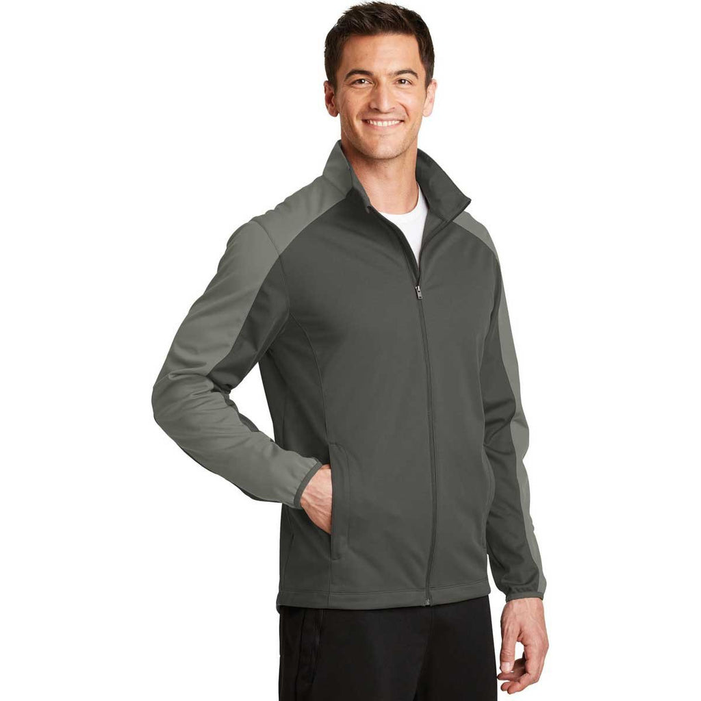 Port Authority Men's Grey Steel/Rogue Grey Active Colorblock Soft Shell Jacket