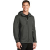 Port Authority Men's Grey Steel/Deep Black Active Hooded Soft Shell Jacket