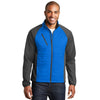 Port Authority Men's Skydiver Blue/Grey Steel Hybrid Soft Shell Jacket