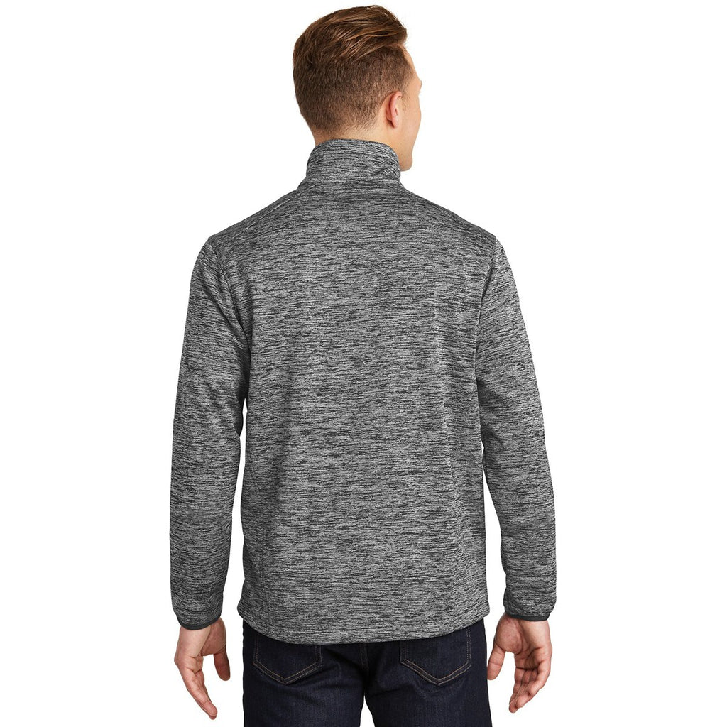 Sport-Tek Men's Black Electric Posicharge Electric Heather Soft Shell Jacket