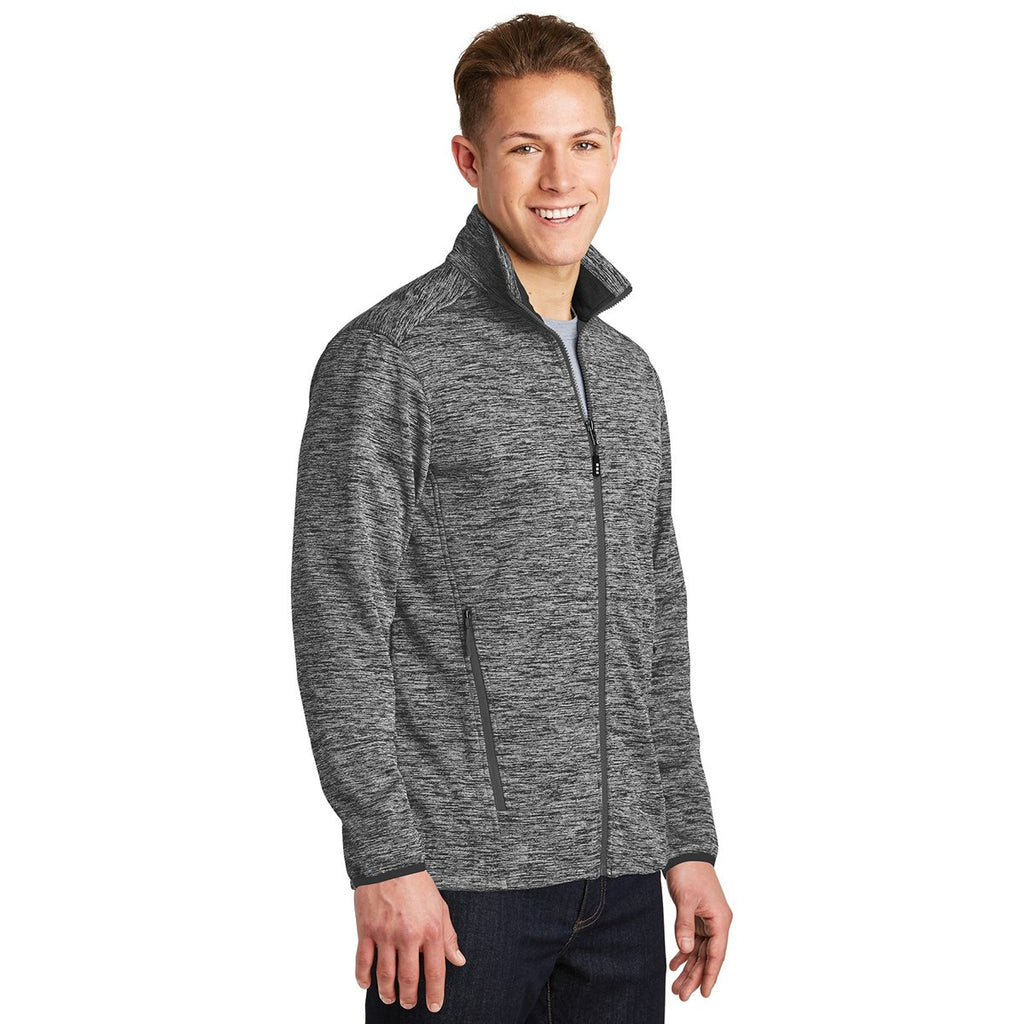 Sport-Tek Men's Black Electric Posicharge Electric Heather Soft Shell Jacket