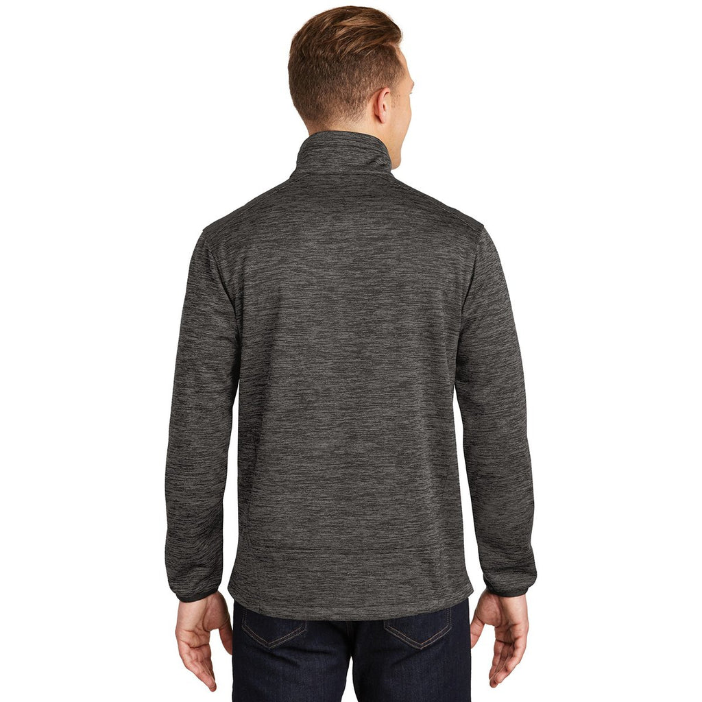 Sport-Tek Men's Grey-Black Electric Posicharge Electric Heather Soft Shell Jacket