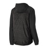 Sport-Tek Men's Black Heather/Black Colorblock Raglan Hooded Wind Jacket