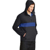 Sport-Tek Men's Black/True Royal Zipped Pocket Anorak