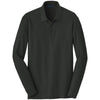 au-k100ls-port-authority-black-polo