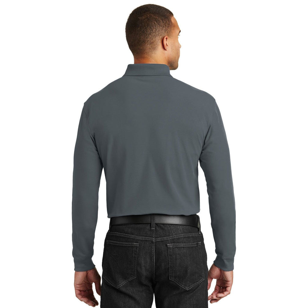 Port Authority Men's Graphite Long Sleeve Core Classic Pique Polo