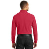 Port Authority Men's Rich Red Long Sleeve Core Classic Pique Polo