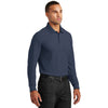 Port Authority Men's River Blue Navy Long Sleeve Core Classic Pique Polo
