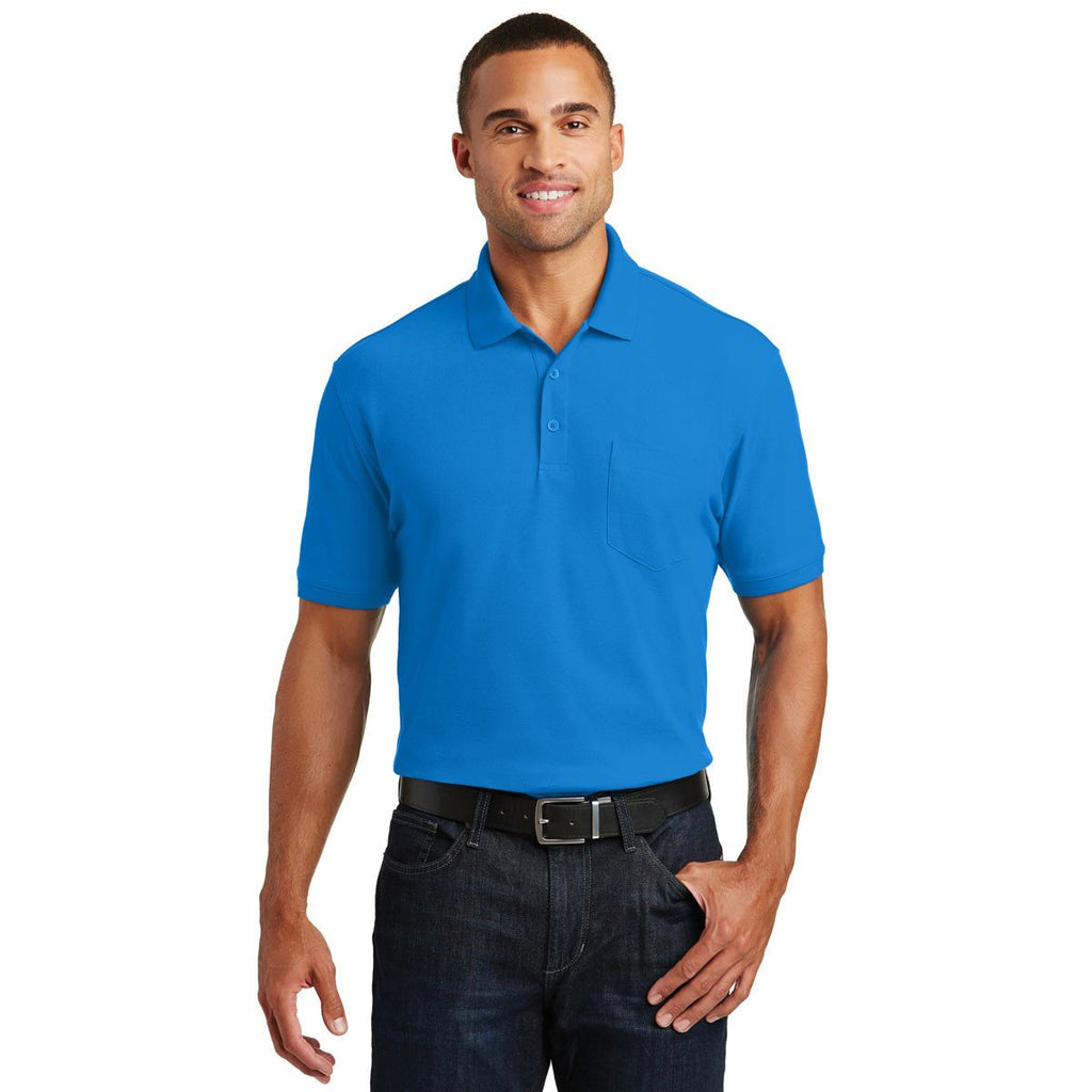 Port Authority Men's Coastal Blue Core Classic Pique Pocket Polo