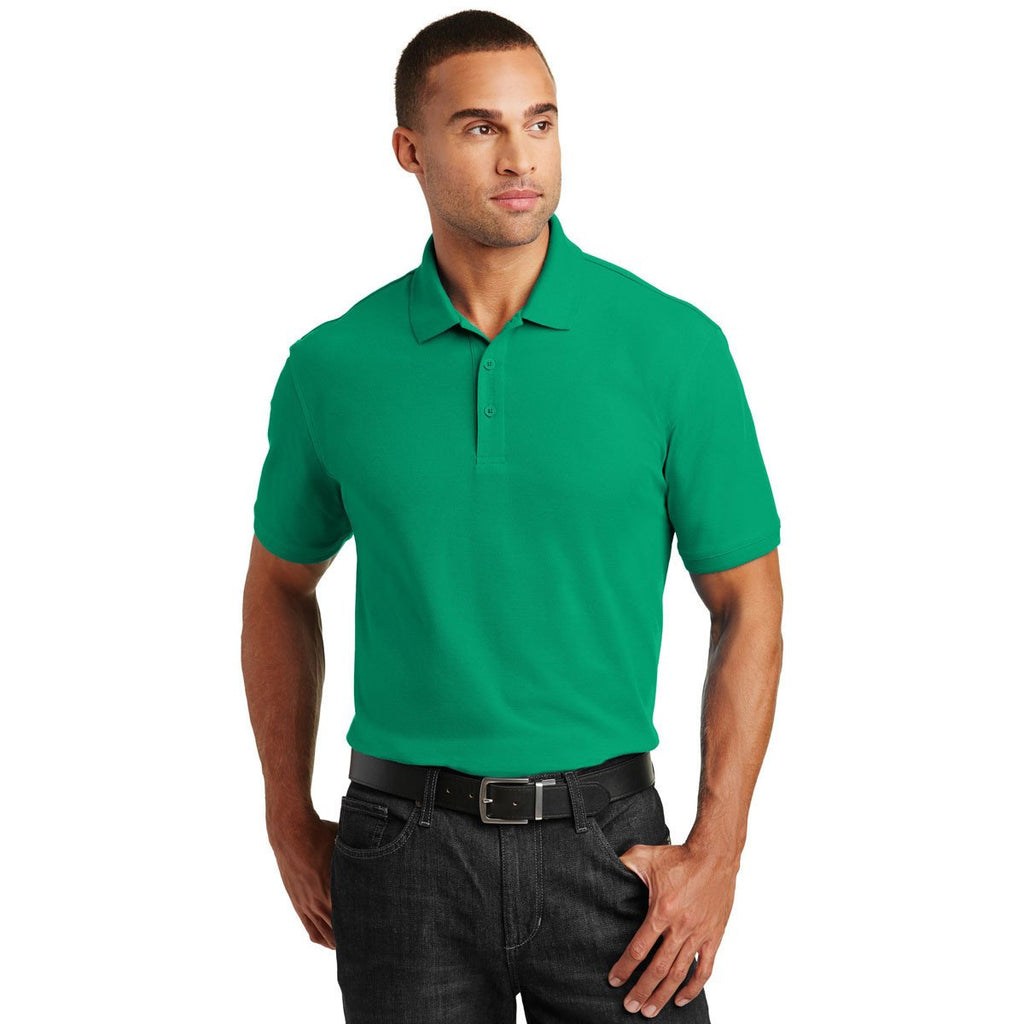 Port Authority Men's Bright Kelly Green Core Classic Pique Polo