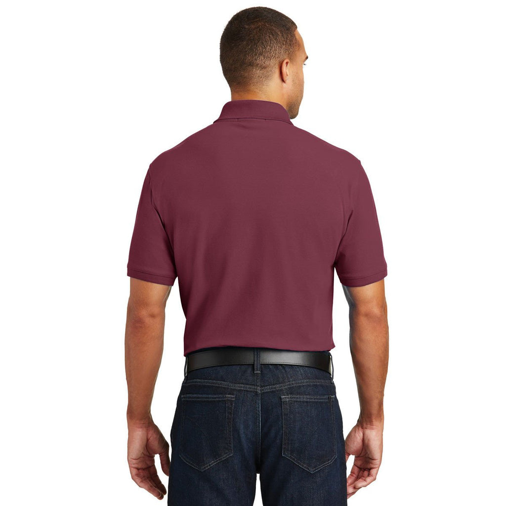 Port Authority Men's Burgundy Core Classic Pique Polo