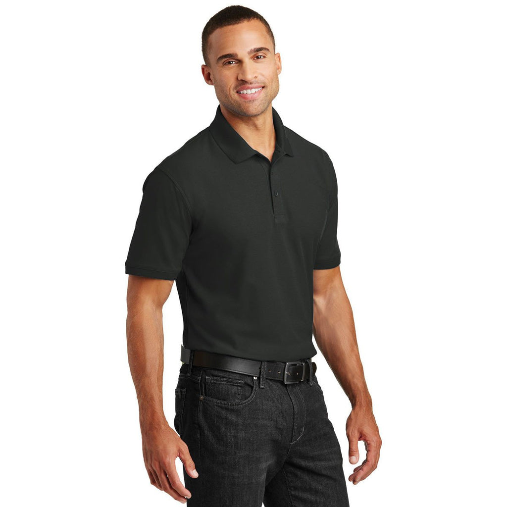 Port Authority Men's Deep Black Core Classic Pique Polo