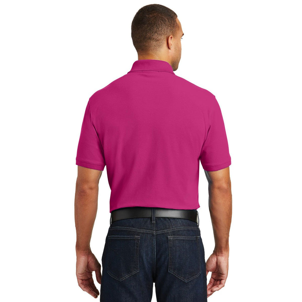 Port Authority Men's Pink Azalea Core Classic Pique Polo
