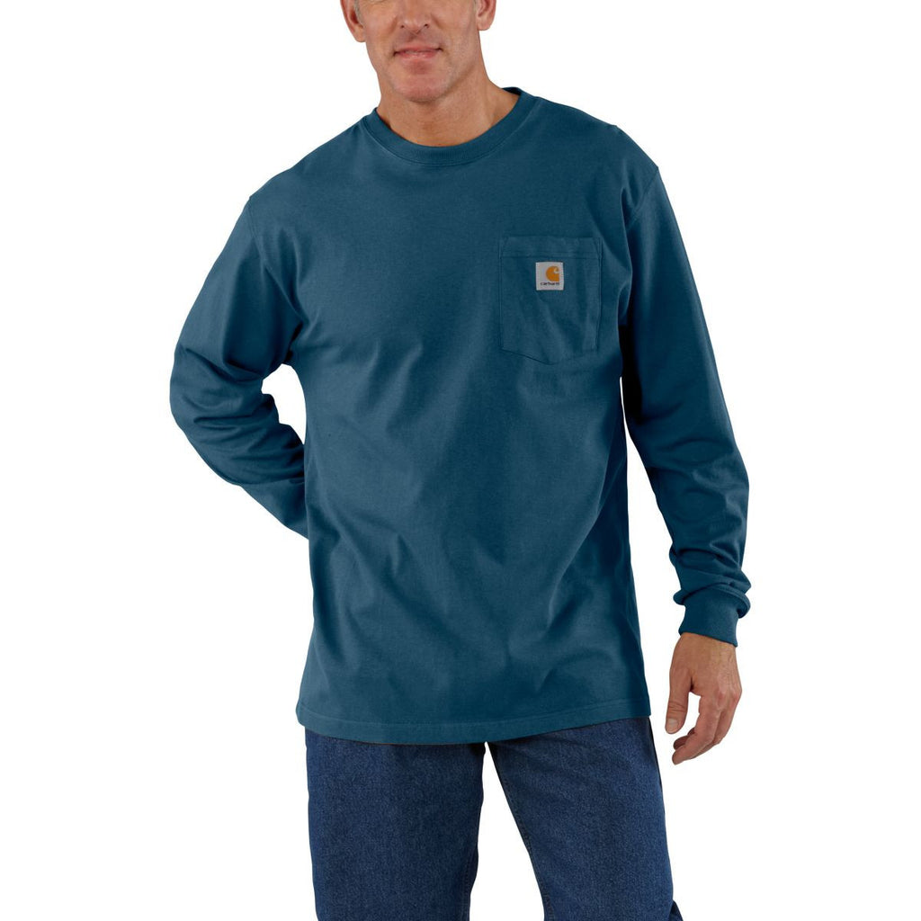 Carhartt Men's Stream Blue Workwear Pocket Long Sleeve T-Shirt