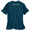 Carhartt Men's Stream Blue Signature Logo Short Sleeve T-Shirt