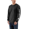 Carhartt Men's Black Signature Sleeve Logo Long Sleeve T-Shirt