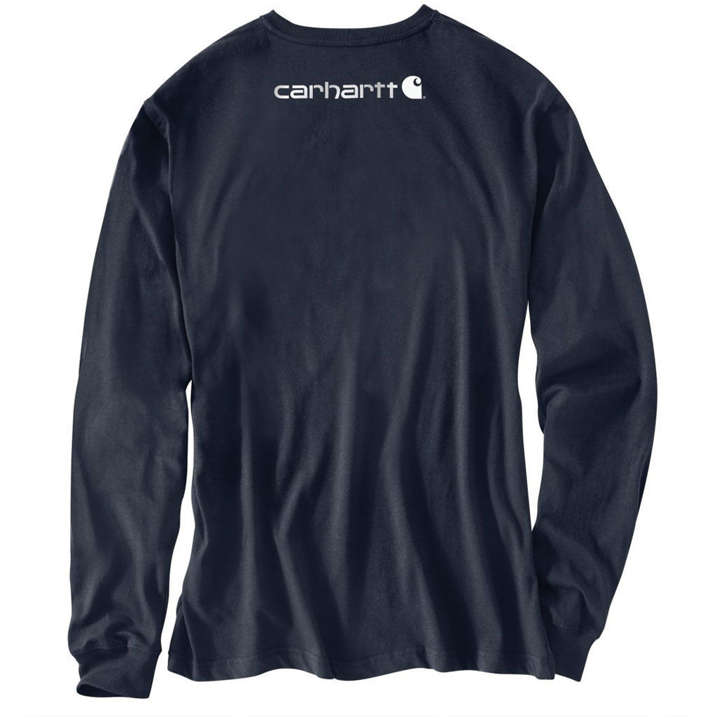 Carhartt Men's Navy Signature Sleeve Logo Long Sleeve T-Shirt