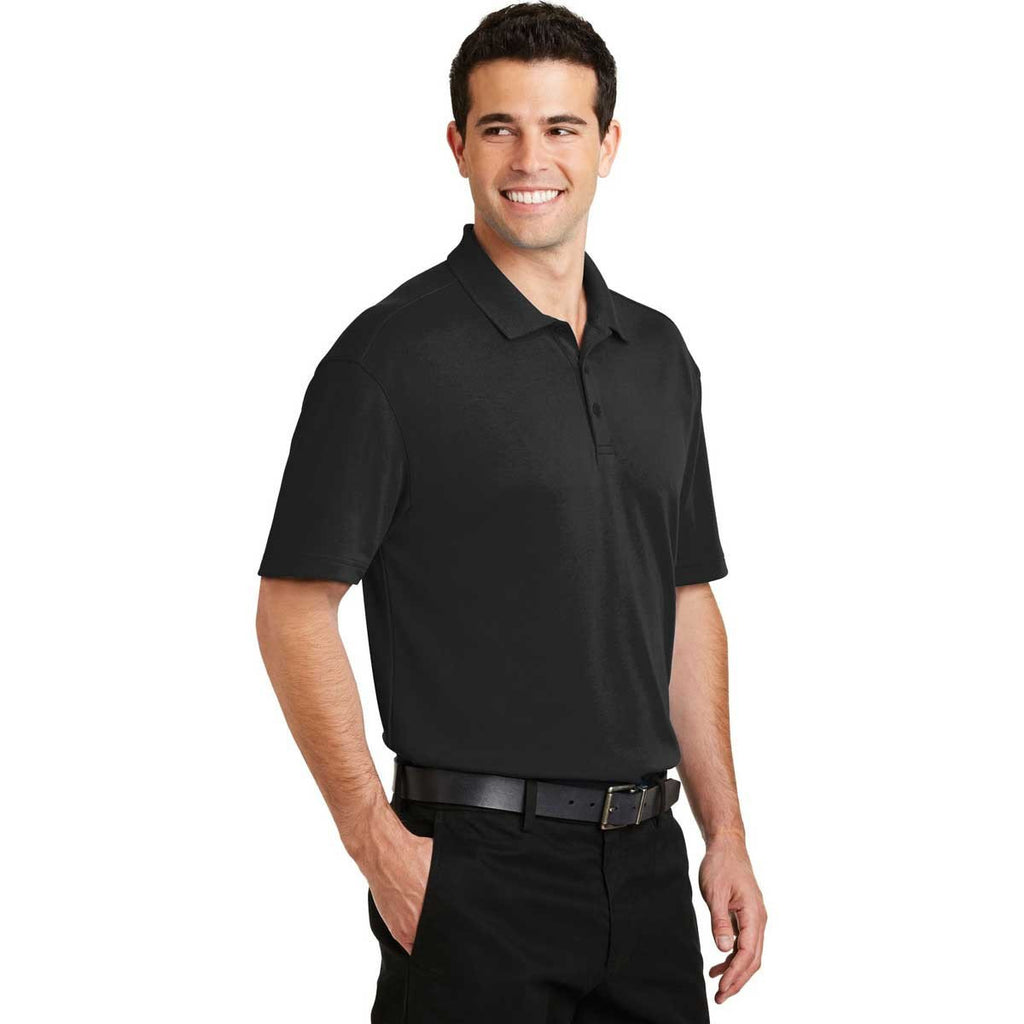 Port Authority Men's Black Silk Touch Interlock Performance Polo