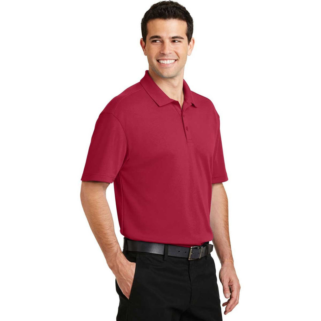 Port Authority Men's Rich Red Silk Touch Interlock Performance Polo
