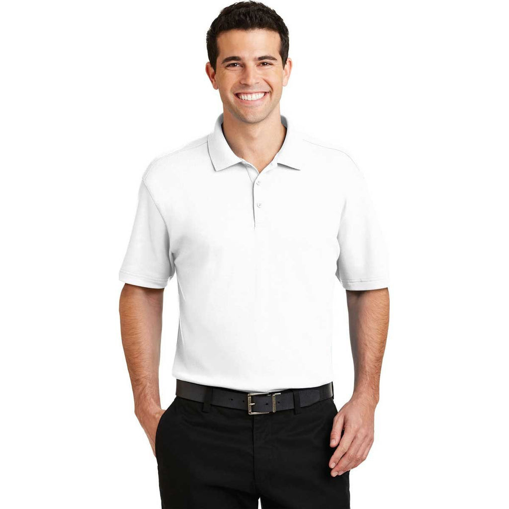 Port Authority Men's White Silk Touch Interlock Performance Polo