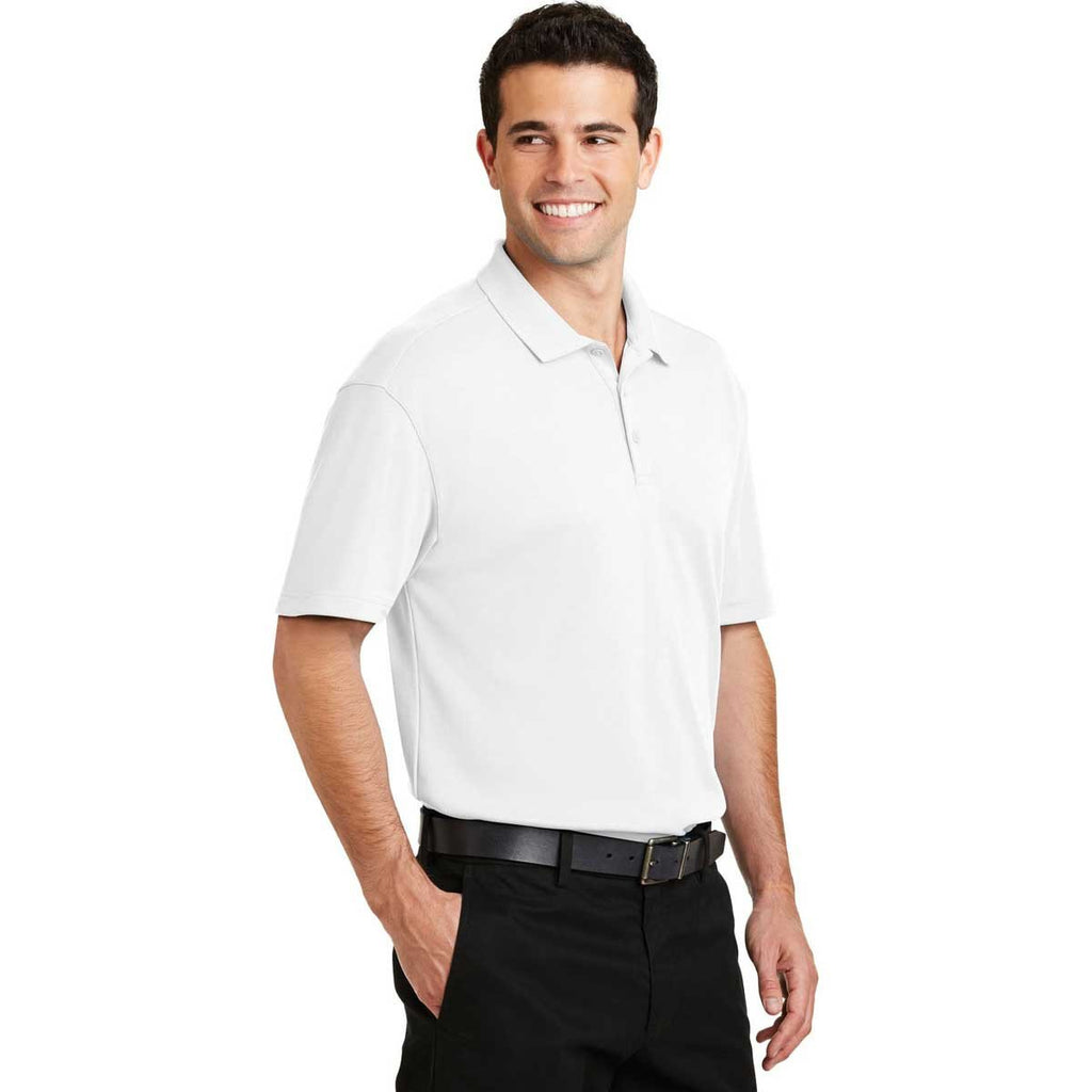 Port Authority Men's White Silk Touch Interlock Performance Polo