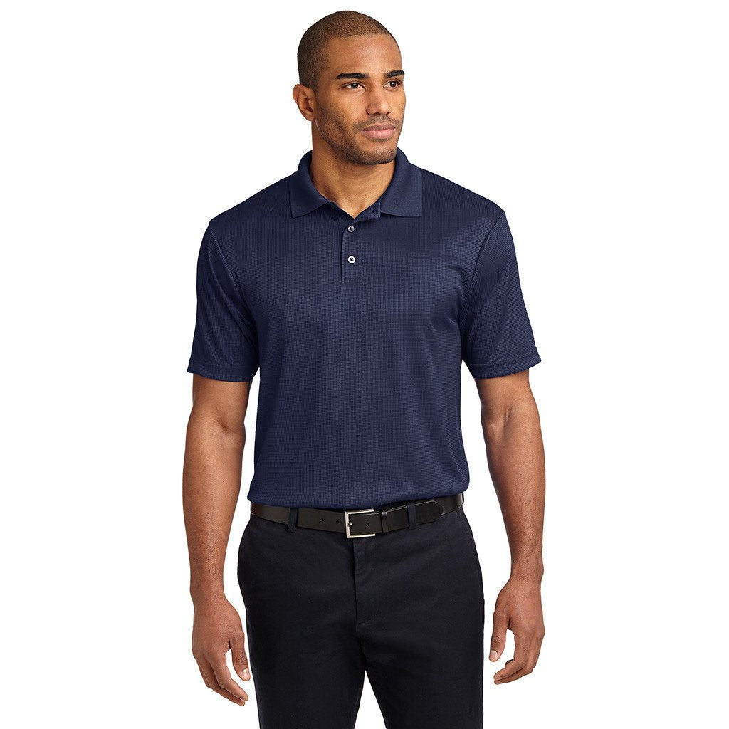 Port Authority Men's True Navy Performance Jacquard Polo