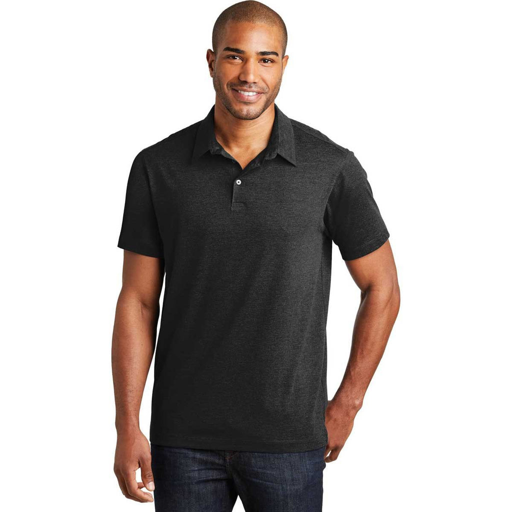 Port Authority Men's Black Meridian Cotton Blend Polo