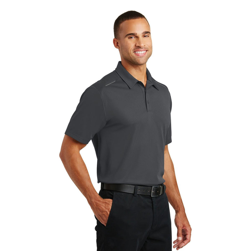 Port Authority Men's Battleship Grey Pinpoint Mesh Polo