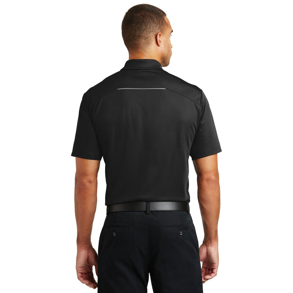 Port Authority Men's Black Pinpoint Mesh Polo