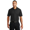 Port Authority Men's Black Pinpoint Mesh Polo