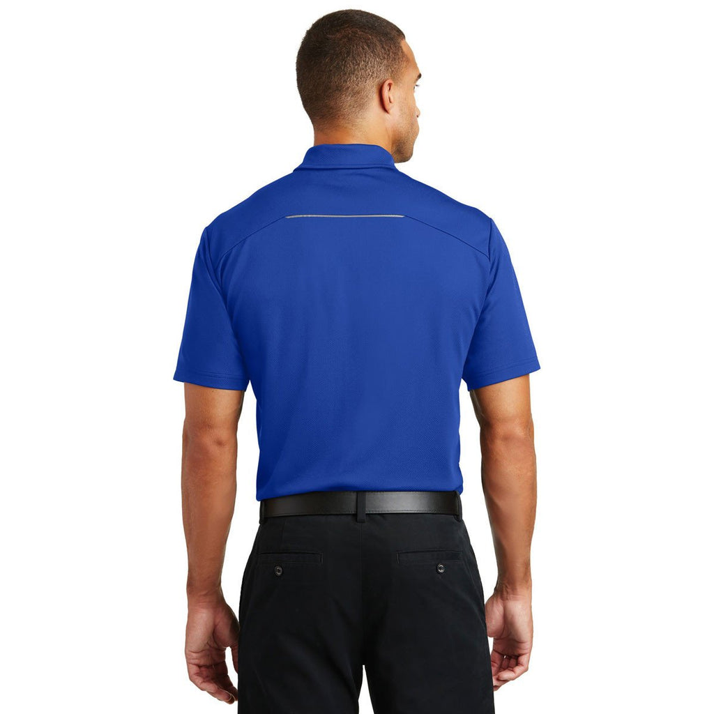 Port Authority Men's True Royal Pinpoint Mesh Polo