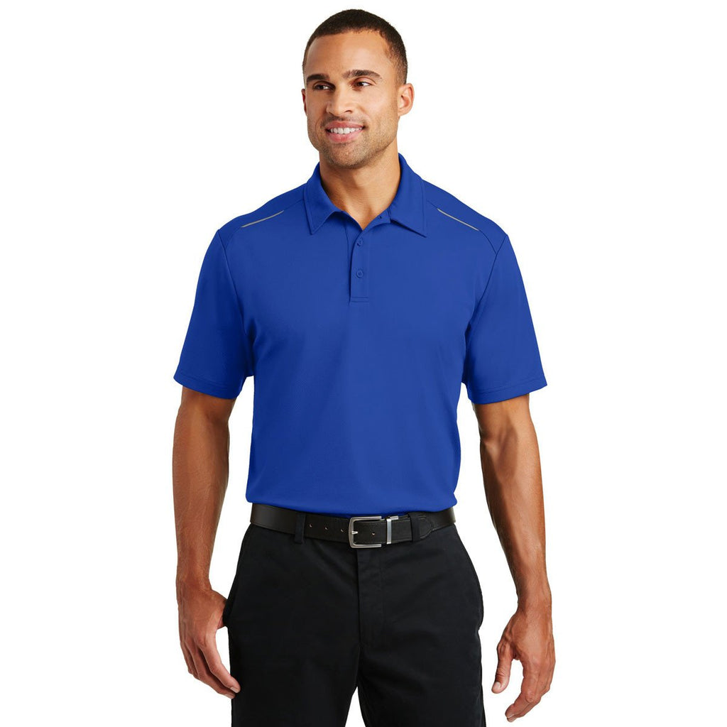 Port Authority Men's True Royal Pinpoint Mesh Polo