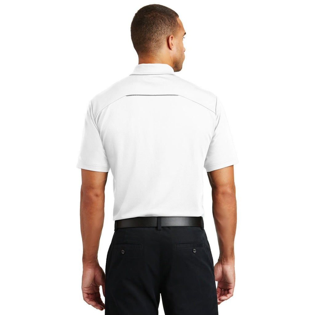 Port Authority Men's White Pinpoint Mesh Polo