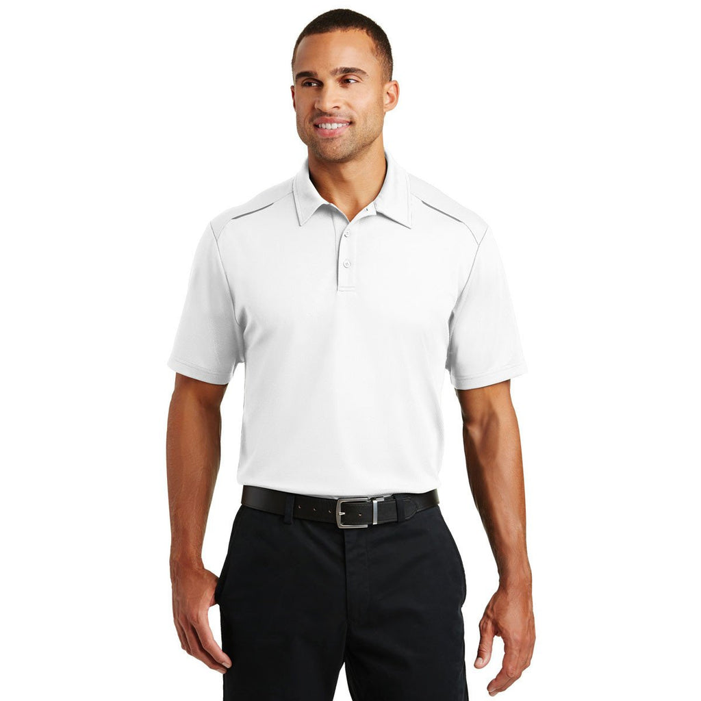 Port Authority Men's White Pinpoint Mesh Polo