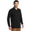 Port Authority Men's Black Ezcotton Long Sleeve Polo