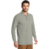 Port Authority Men's Oxford Heather Ezcotton Long Sleeve Polo