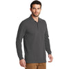 Port Authority Men's Sterling Grey Ezcotton Long Sleeve Polo