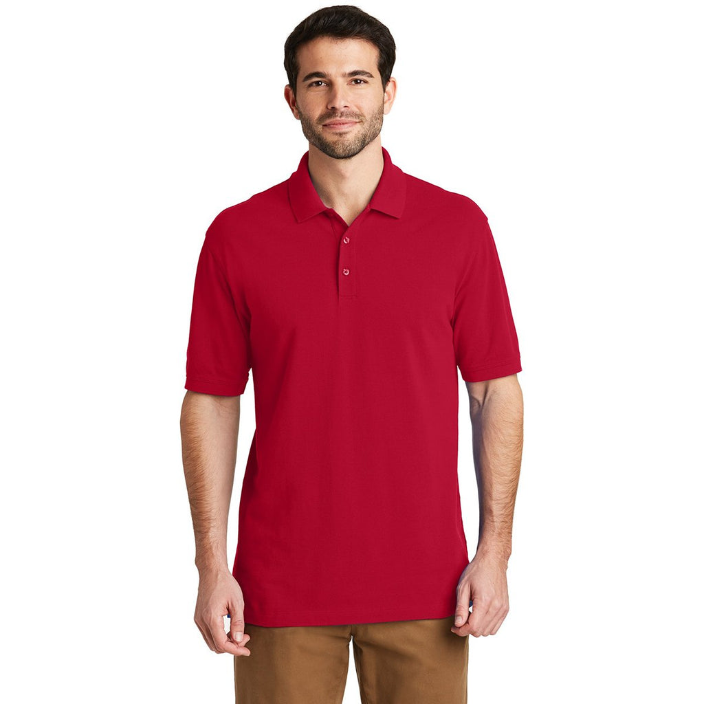 Port Authority Men's Apple Red Ezcotton Polo