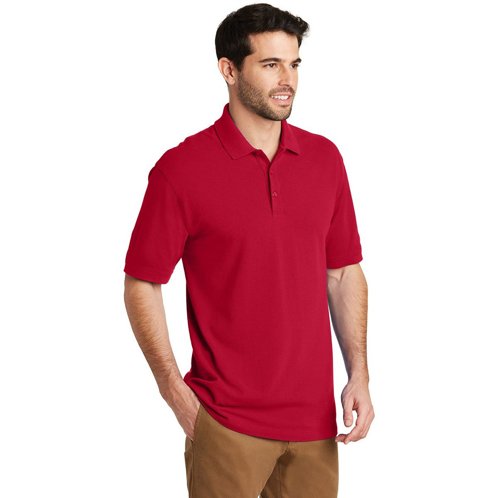 Port Authority Men's Apple Red Ezcotton Polo