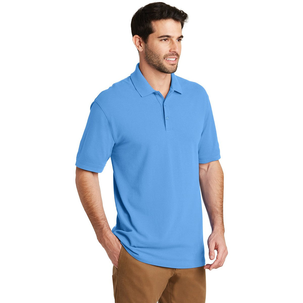 Port Authority Men's Azure Blue Ezcotton Polo