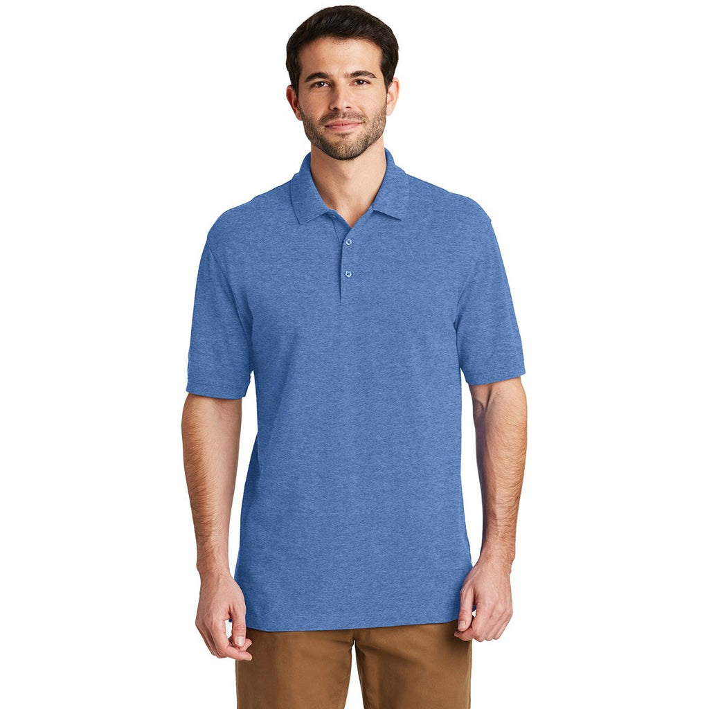 Port Authority Men's Blue Heather Ezcotton Polo