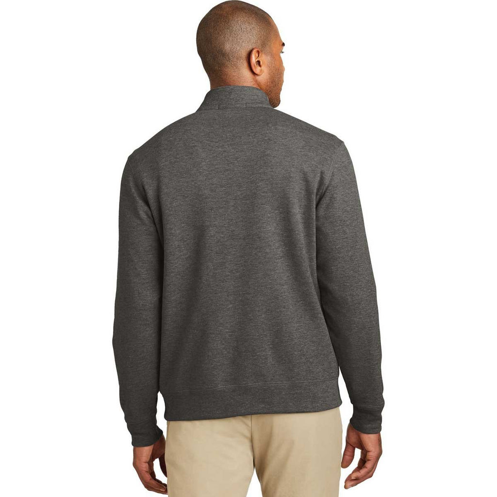 Port Authority Men's Charcoal Heather/Medium Heather Grey Interlock 1/4-Zip