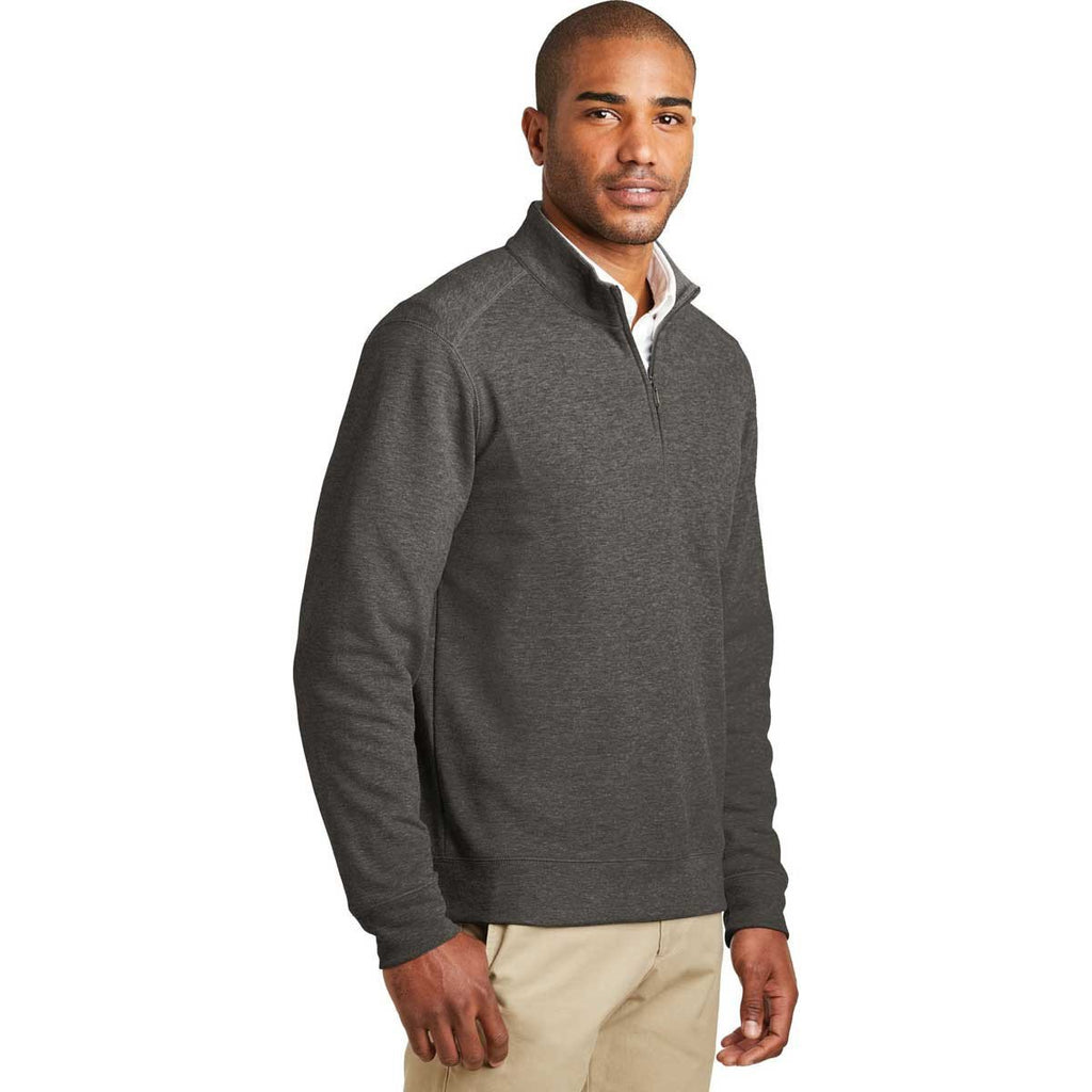 Port Authority Men's Charcoal Heather/Medium Heather Grey Interlock 1/4-Zip