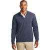 Port Authority Men's Estate Blue Heather/Charcoal Heather Interlock 1/4-Zip