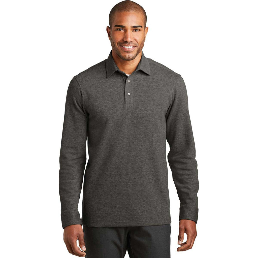 Port Authority Men's Charcoal Heather/Medium Heather Grey Interlock Polo Cover-Up