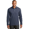 Port Authority Men's Estate Blue Heather/Charcoal Heather Interlock Polo Cover-Up