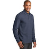 Port Authority Men's Estate Blue Heather/Charcoal Heather Interlock Polo Cover-Up