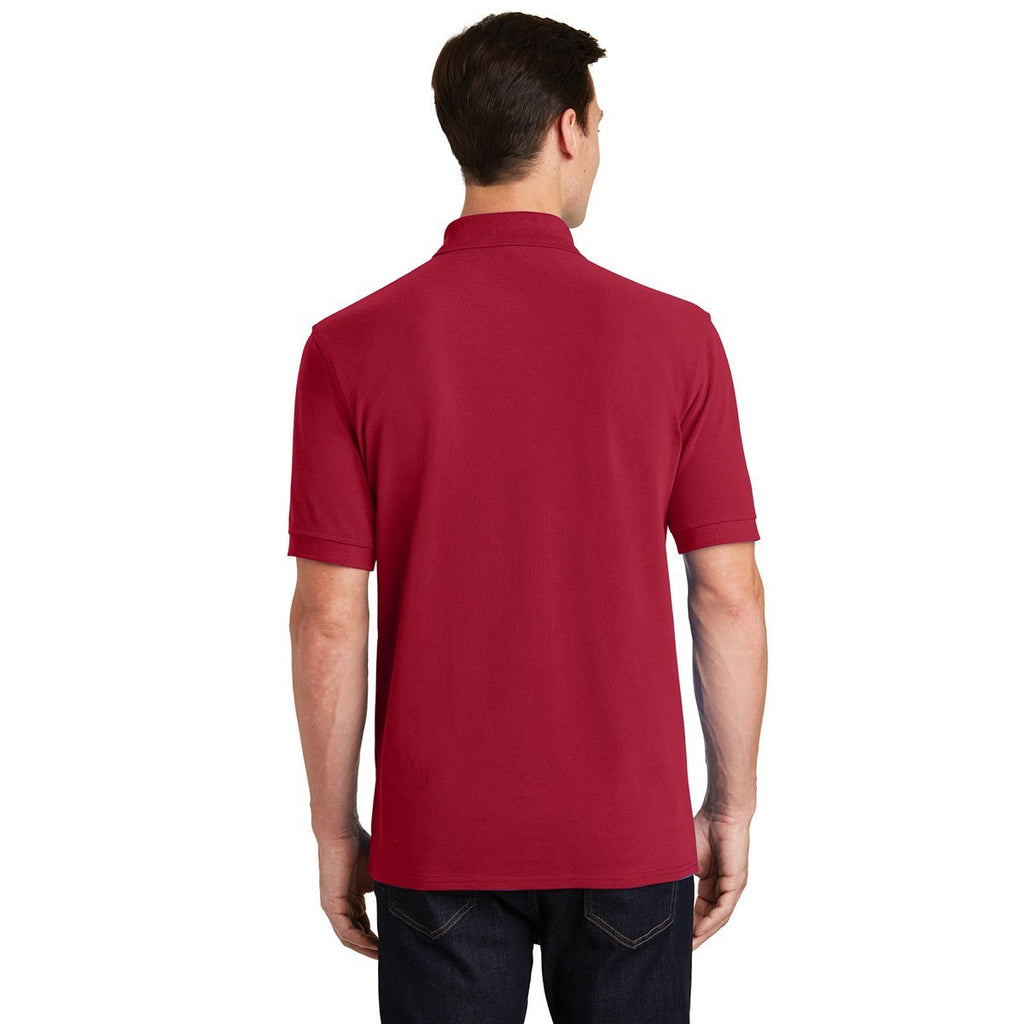 Port & Company Men's Red Ring Spun Pique Polo